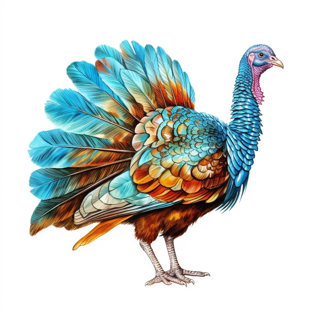 Ilustración de un pavo realista generado por IA