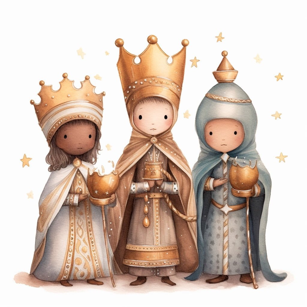 Dibujo de los tres reyes magos de oriente