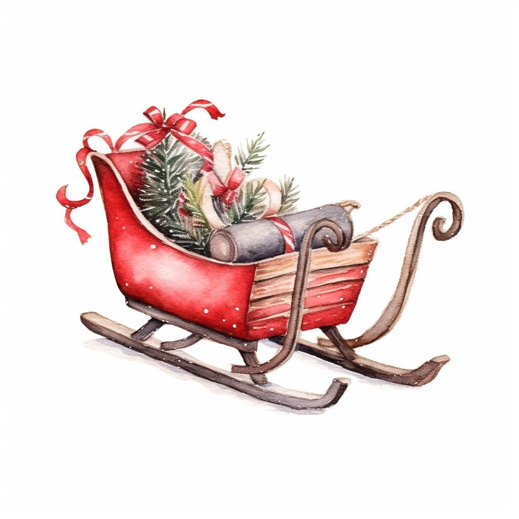 Ilustración del trineo de Papá Noel