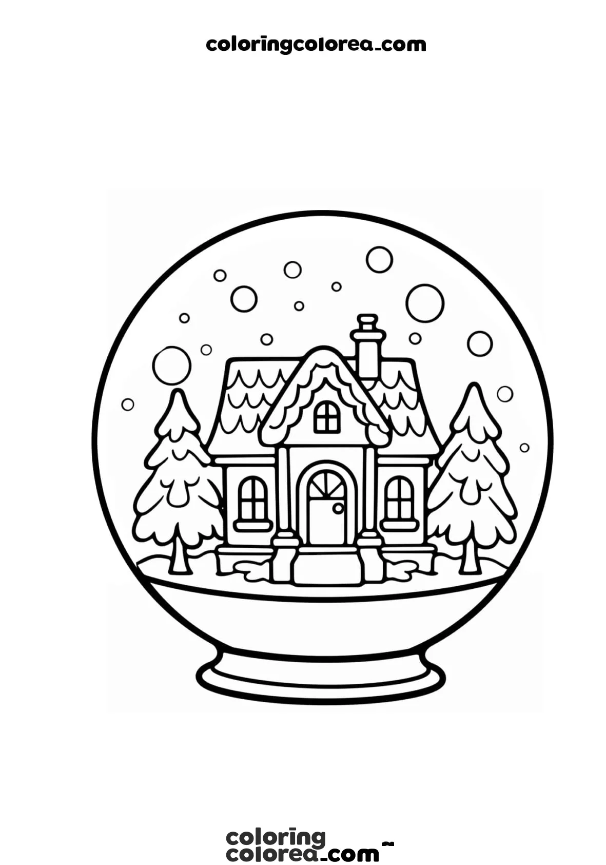Dibujo para colorear de una bola de nieve