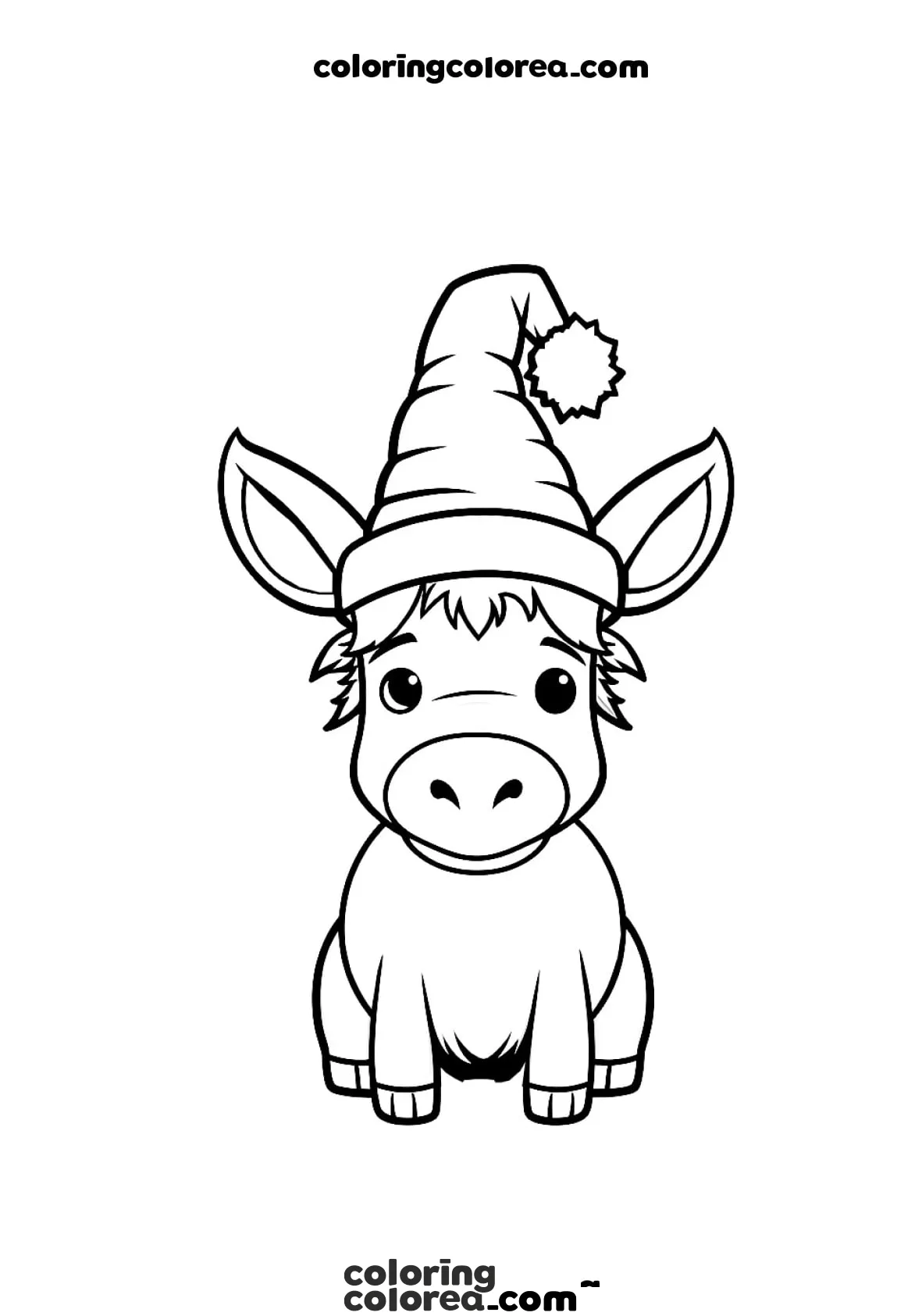 Dibujo para colorear de un burrito sabanero