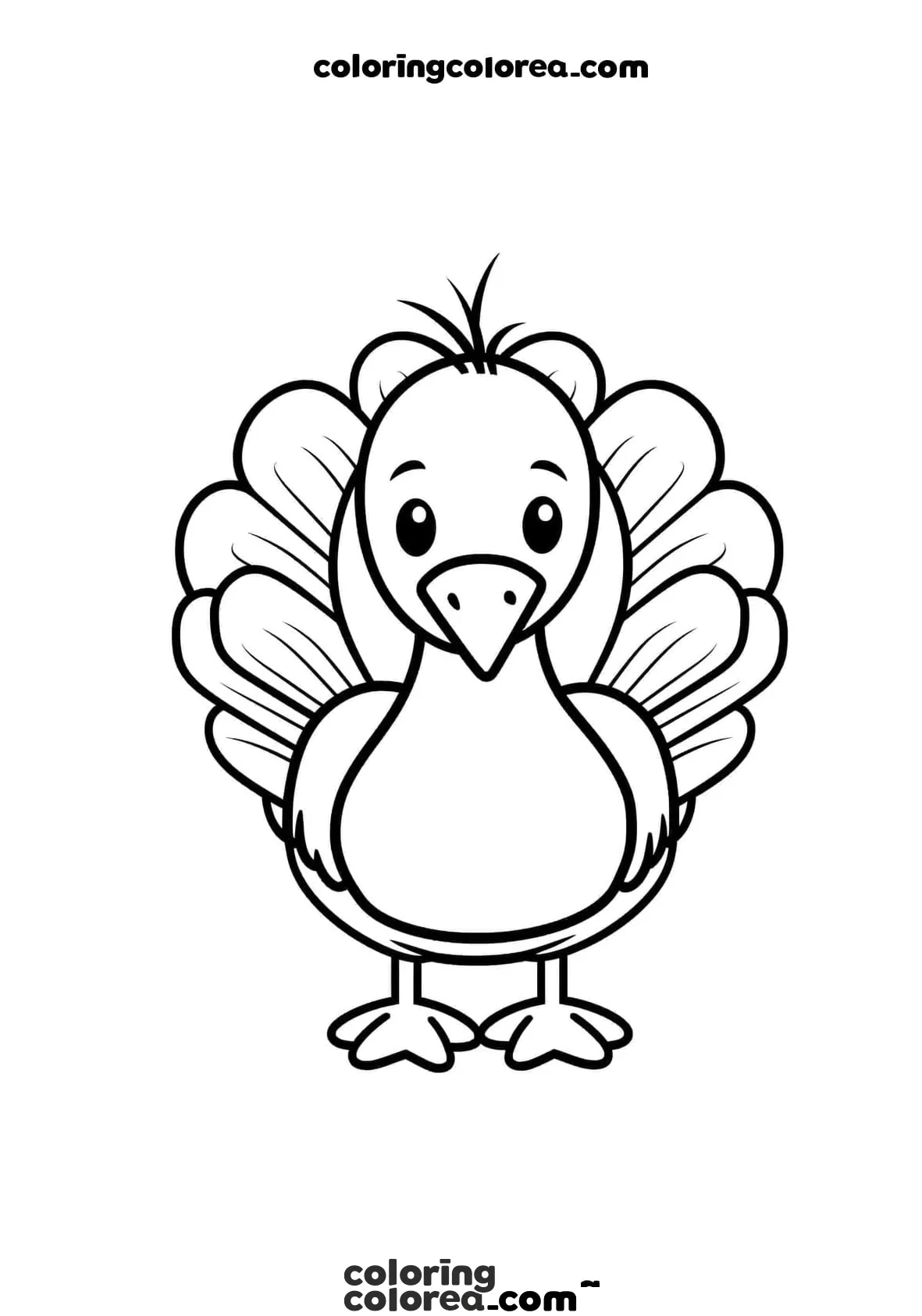 Dibujo para colorear de un paco del Día de Acción de gracias