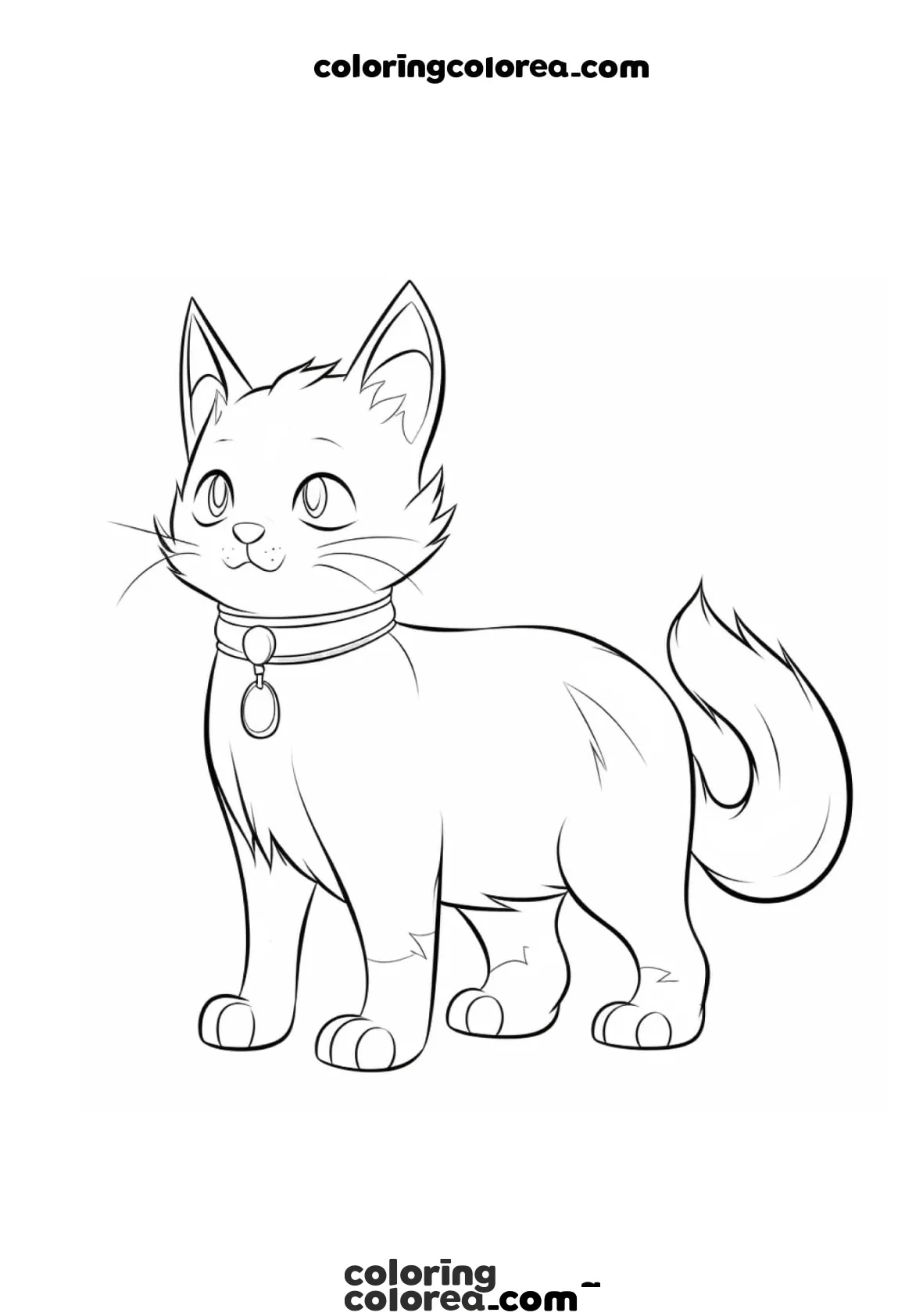 Dibujo para colorear de una gatita 