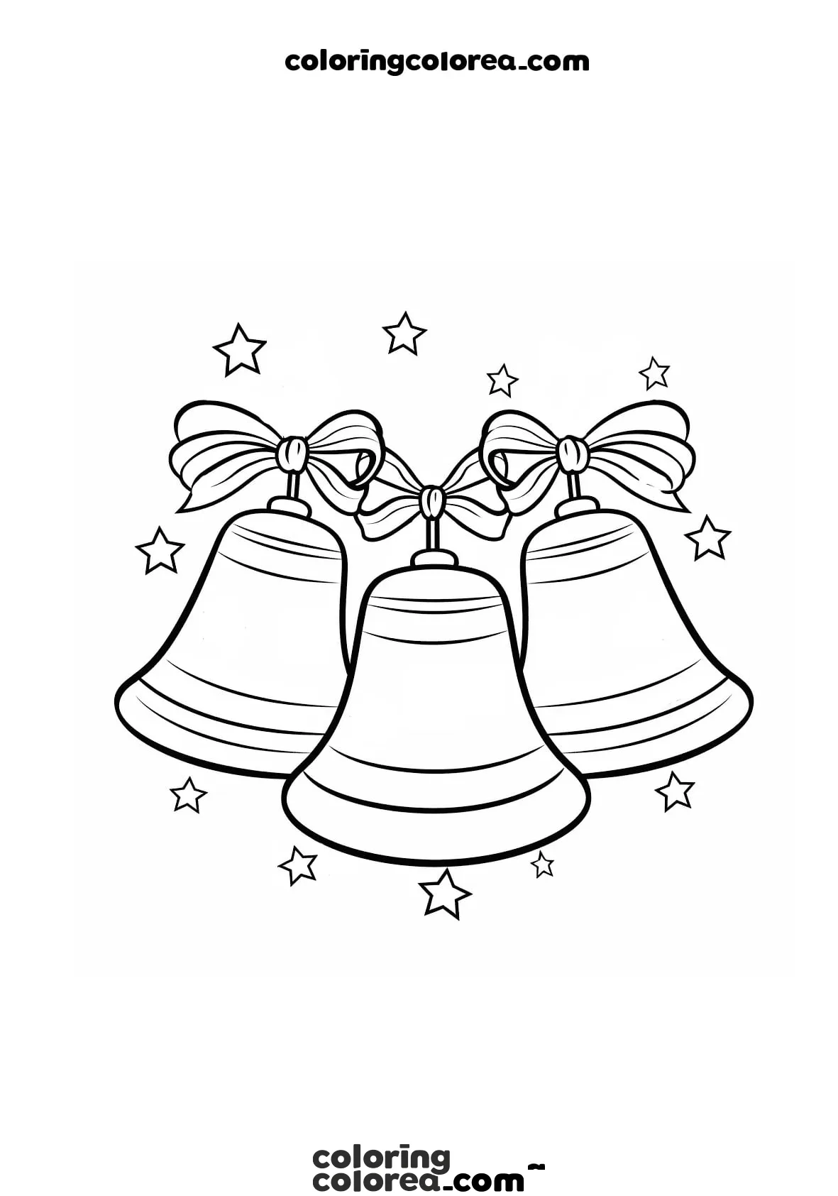 Dibujo para colorear de Campanas de Navidad