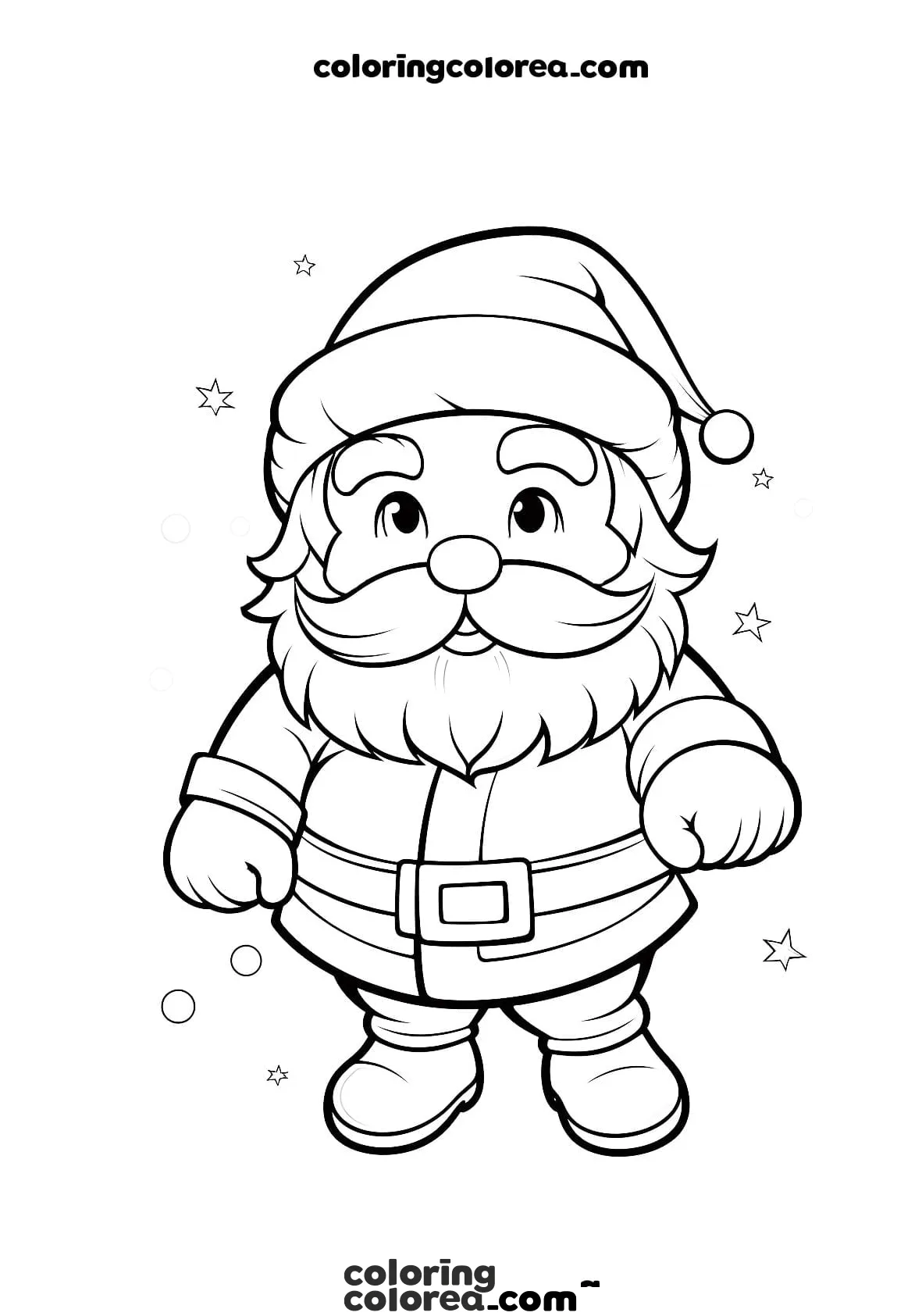 Dibujo para colorear gratis de Papá Noel