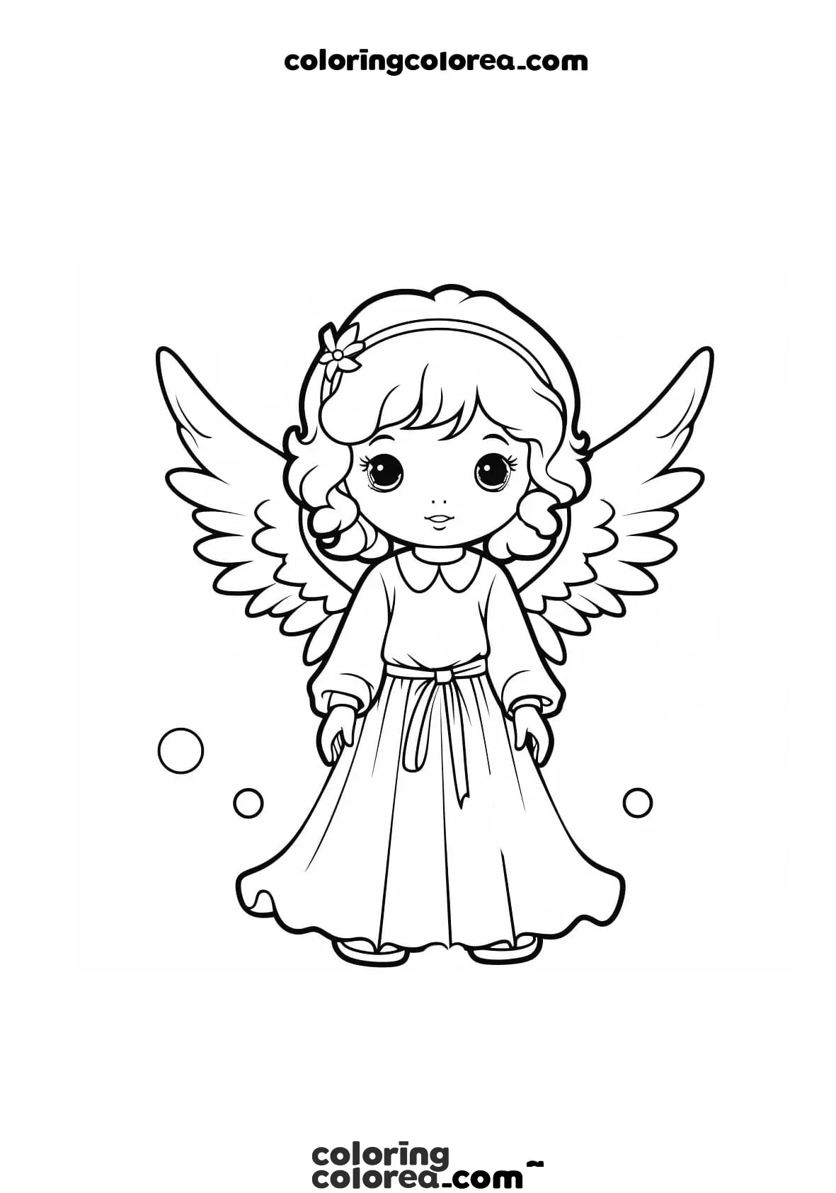 Colorear gratis dibujo de un ángel