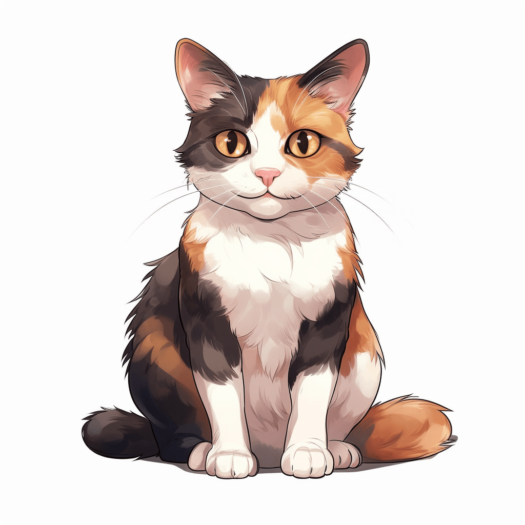 Dibujo de un gato con manchas marrones