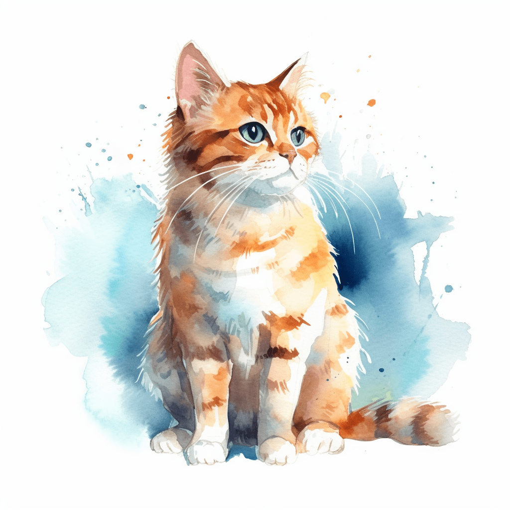 Precioso dibujo de un gato común atigrado