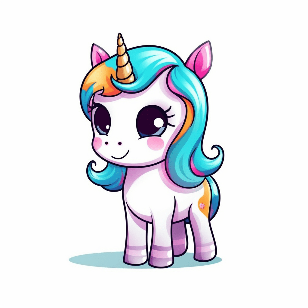 Unicornio estilo kawaii