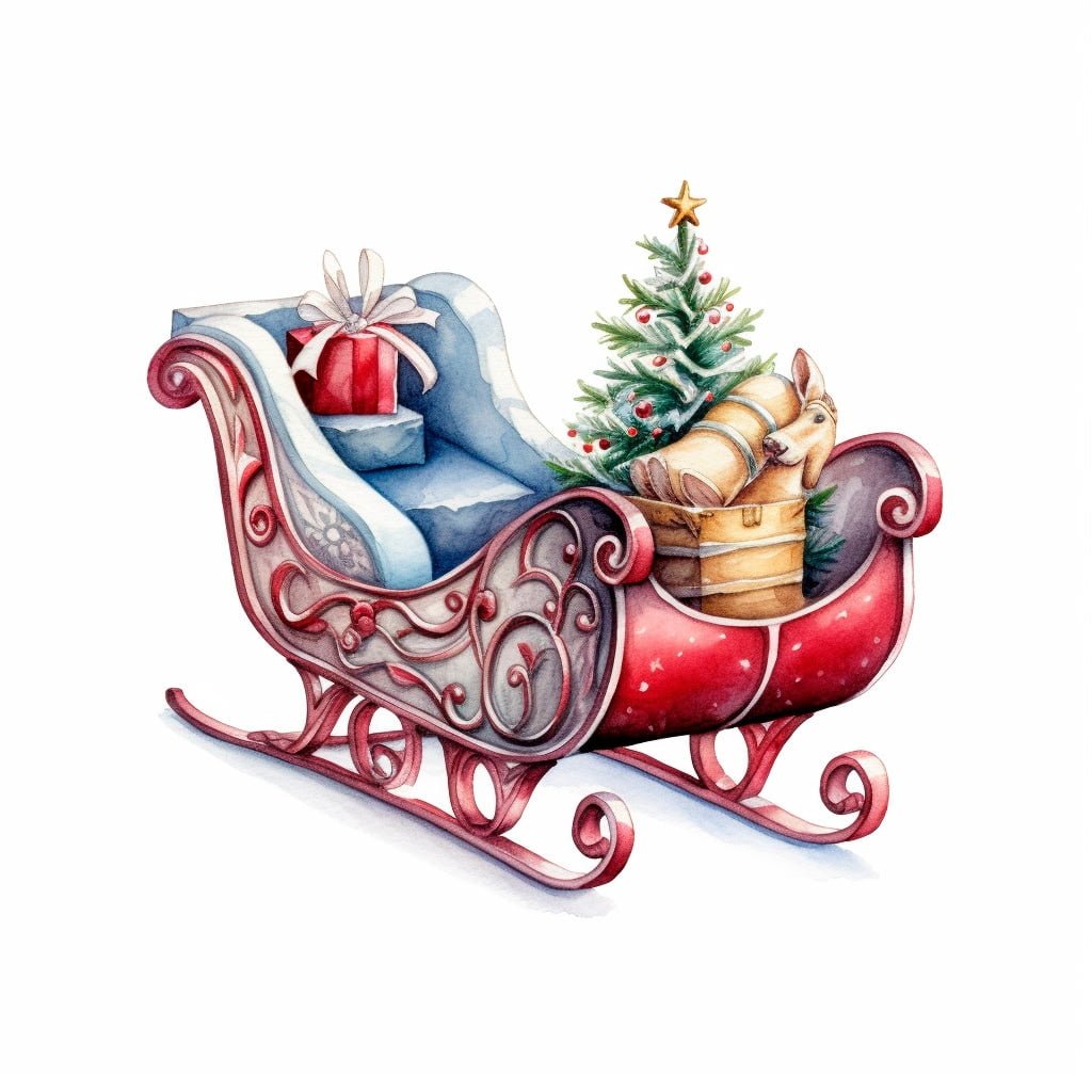 Ilustración del trineo de Papá Noel