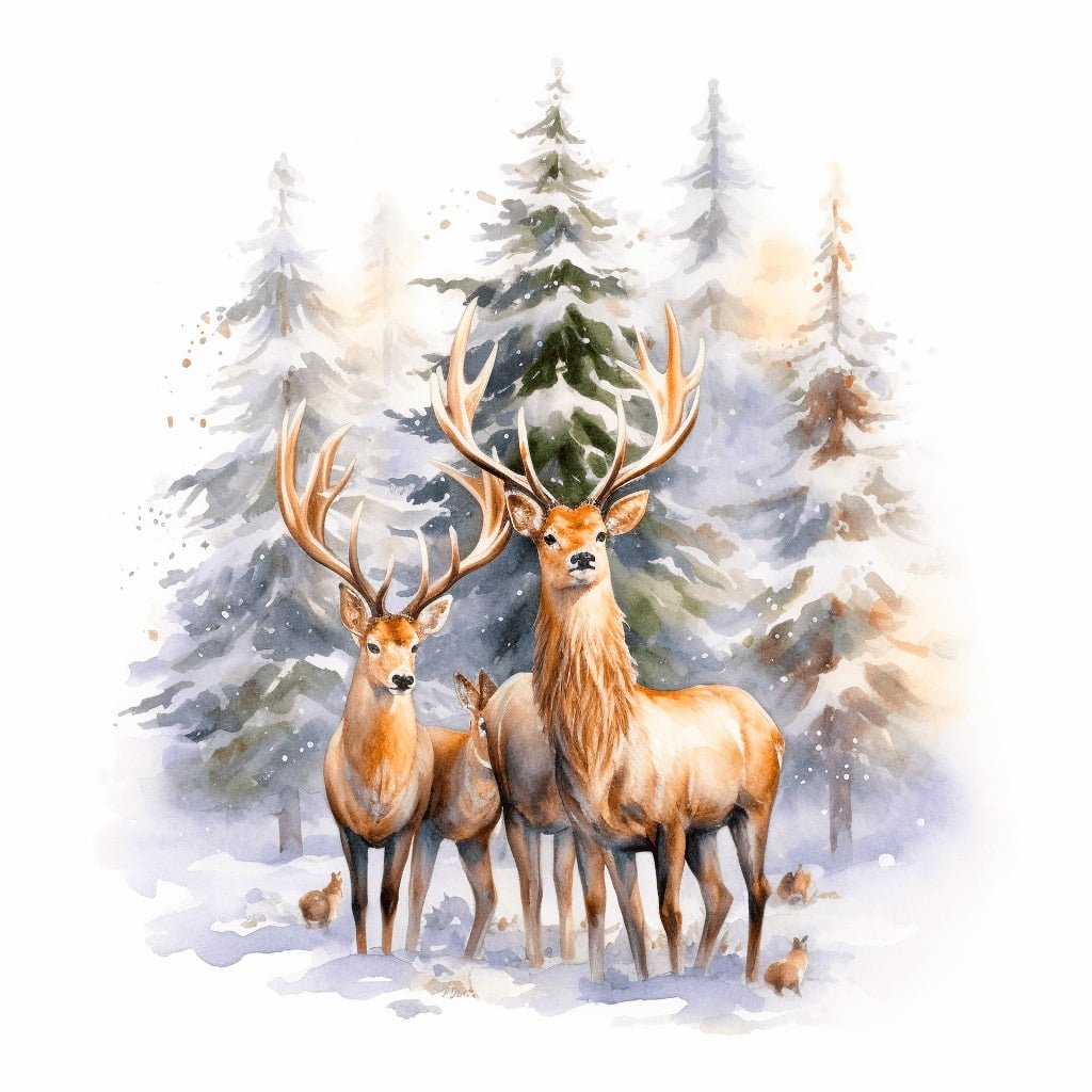 Imagen de renos en la Nieve esperando la llamada de Papá Noel