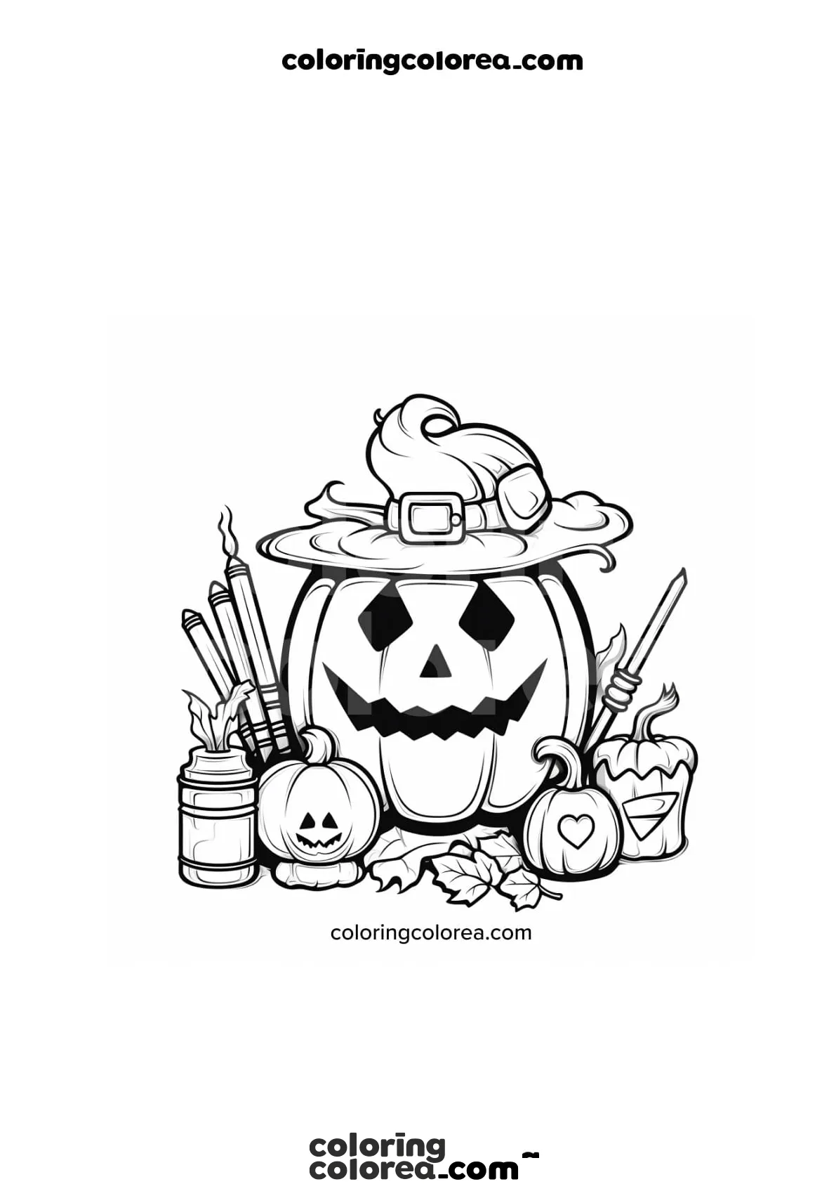 Dibujo de un calabaza de halloween para colorear