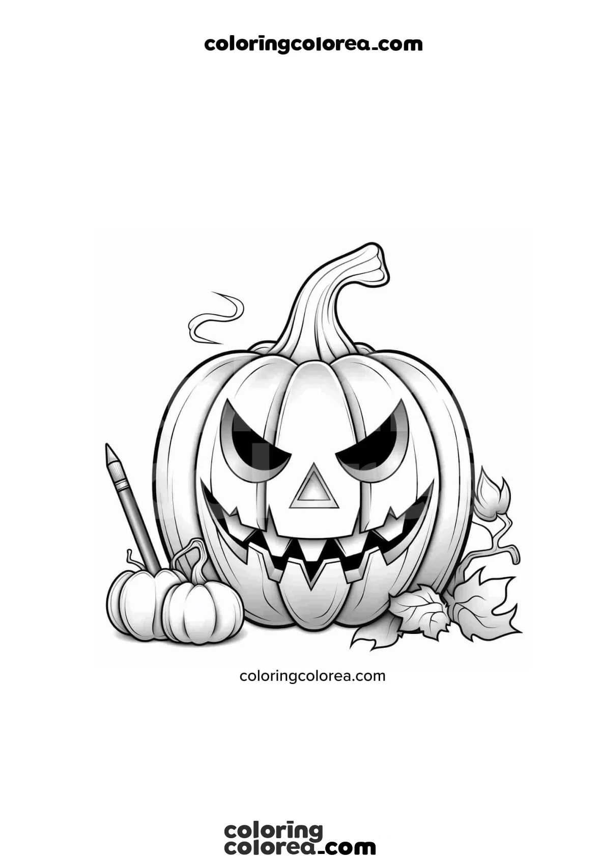 Dibujo para colorear de una calabaza de halloween