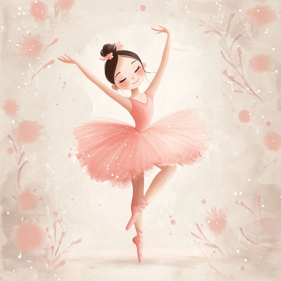 Ilustración de una ballerina de ballet clásico