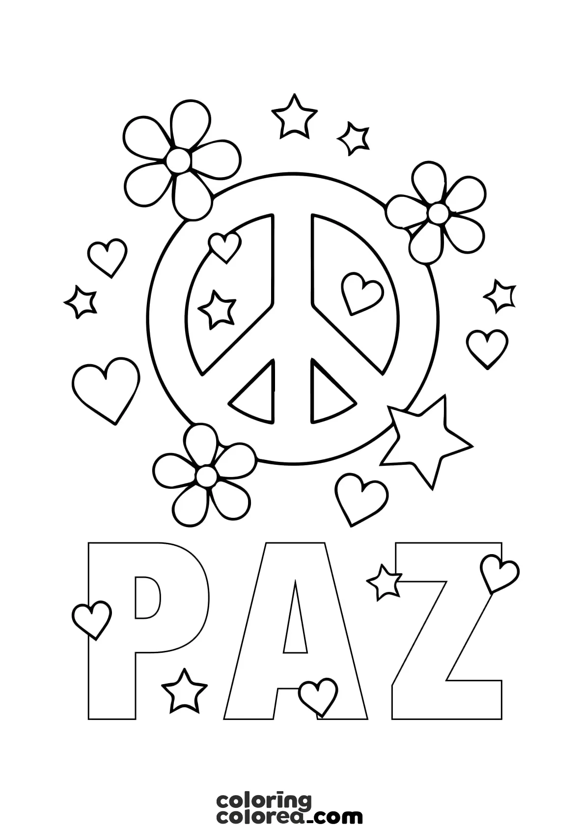 Dibujo para colorear en el día de la Paz