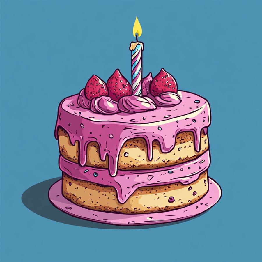 Deliciosa tarta de cumpleaños con glaseado
