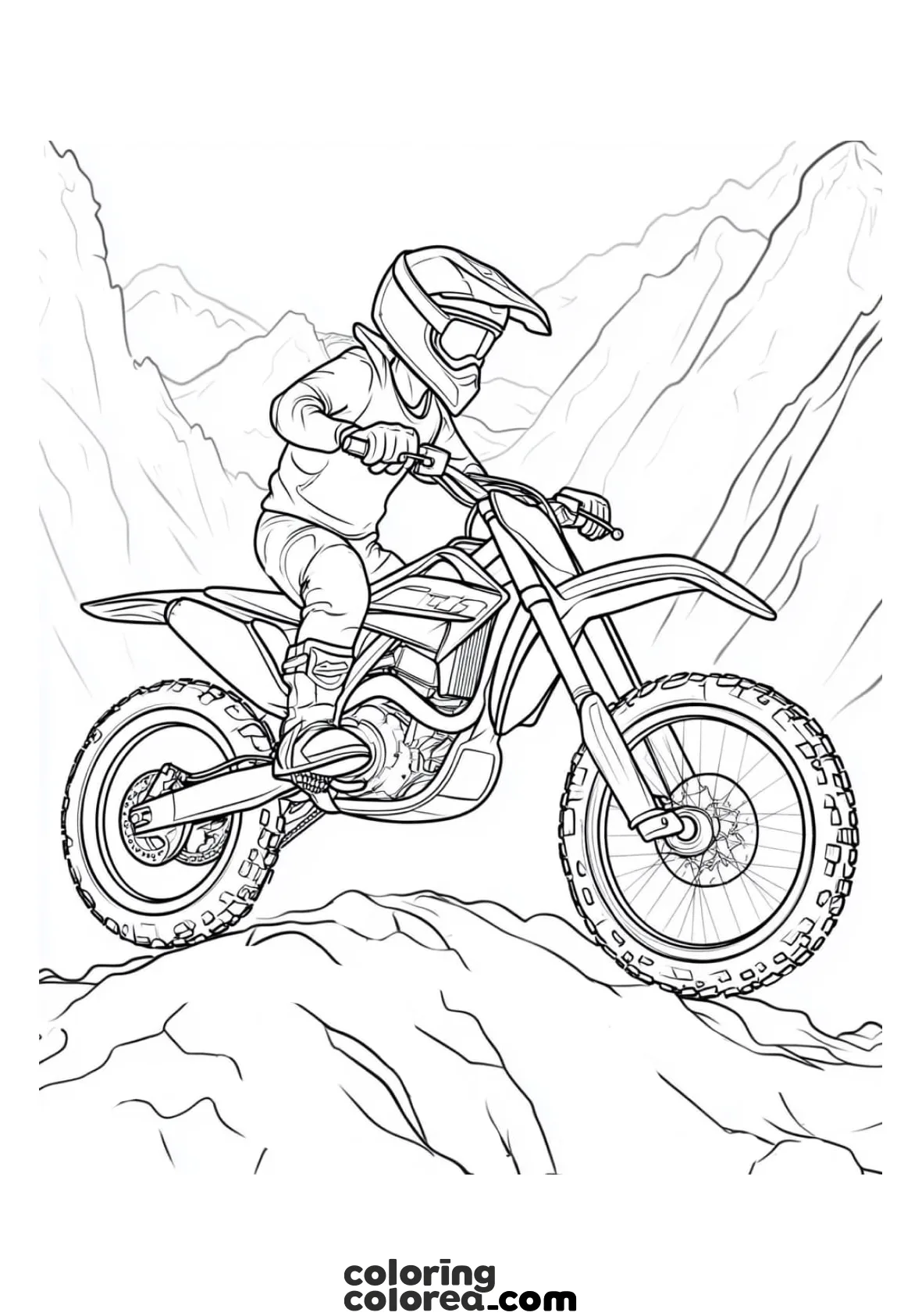 Dibujo para colorear de motocross