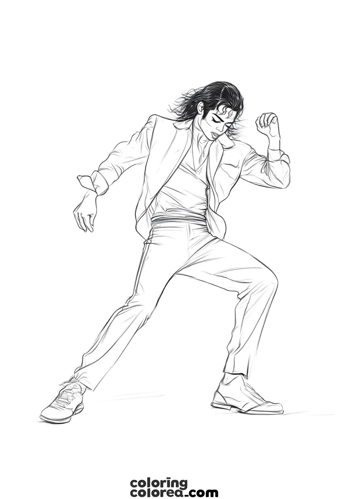 Dibujo para colorear gratis del rey del pop: Michael Jackson