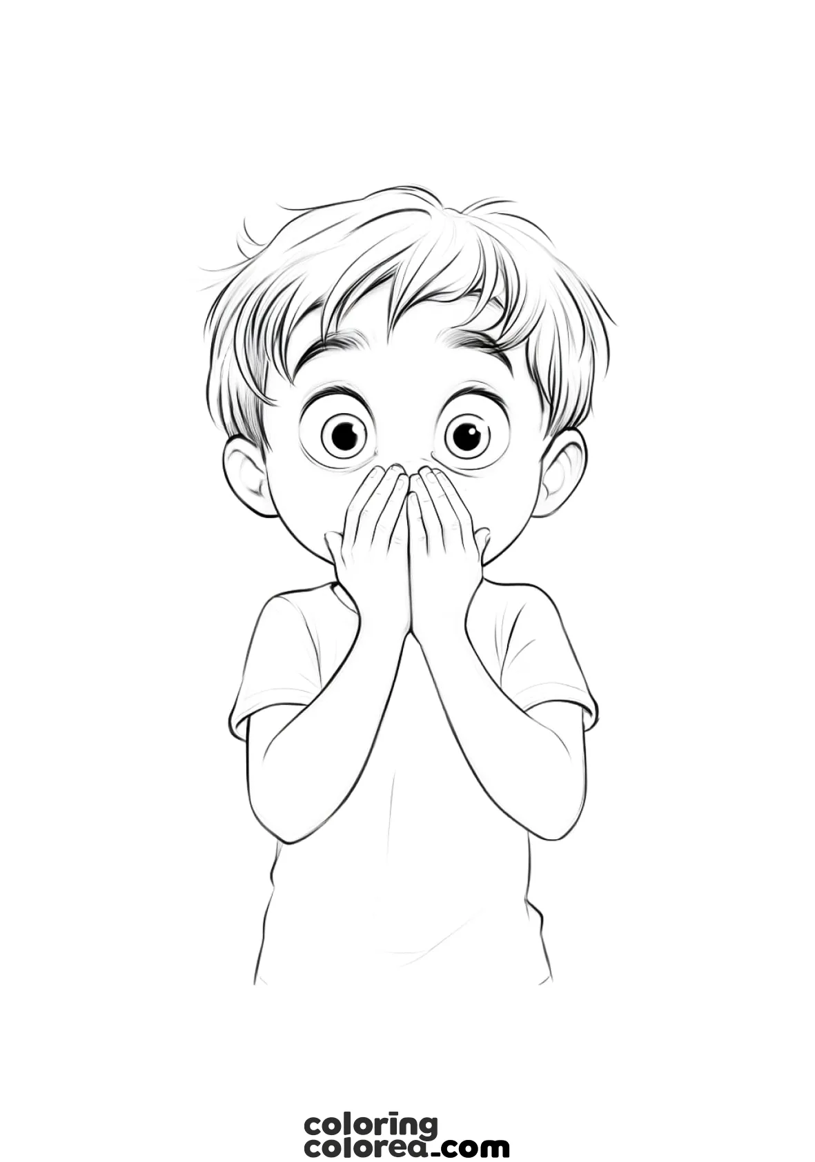 Dibujo para colorear en el que trabajamos las emociones: el asombro y/o sorpresa