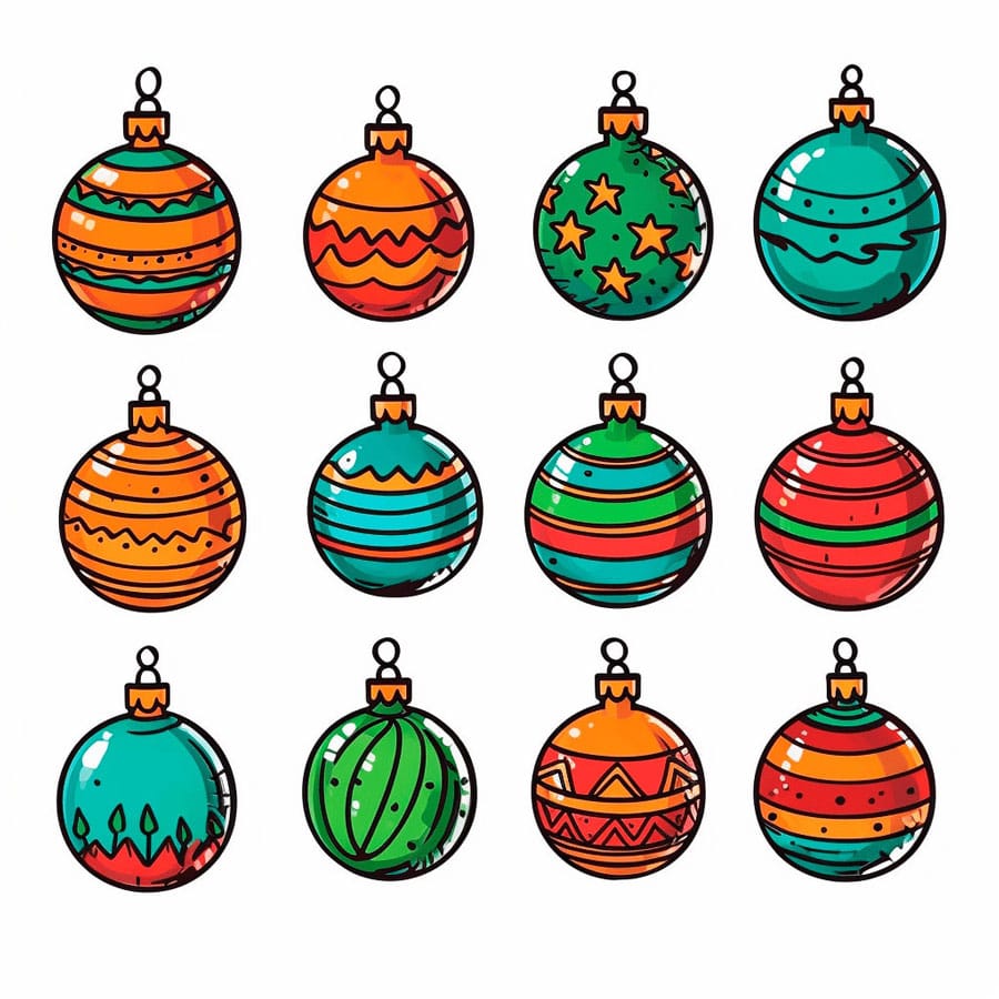 Imagen de bolas de Navidad coloreadas