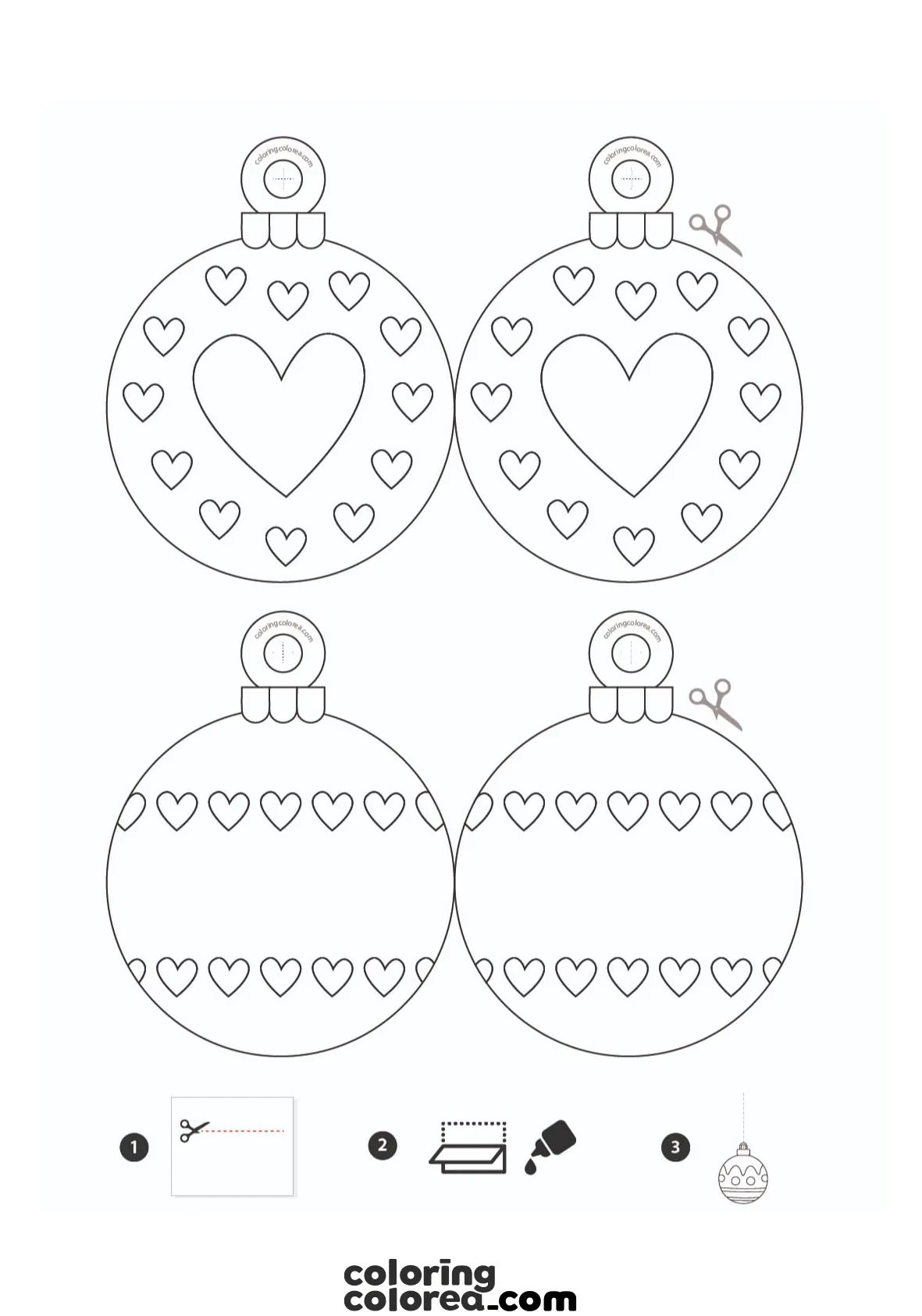 Bolas de Navidad para colorear y recortar