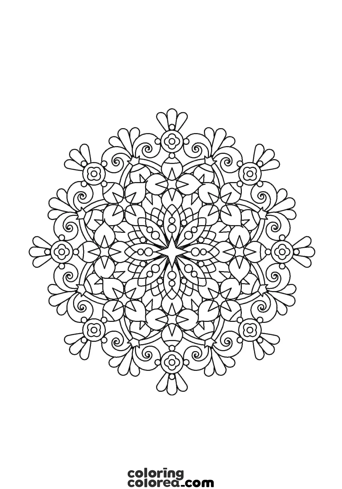 Dibujo para colorear gratis de un Mandala Floral