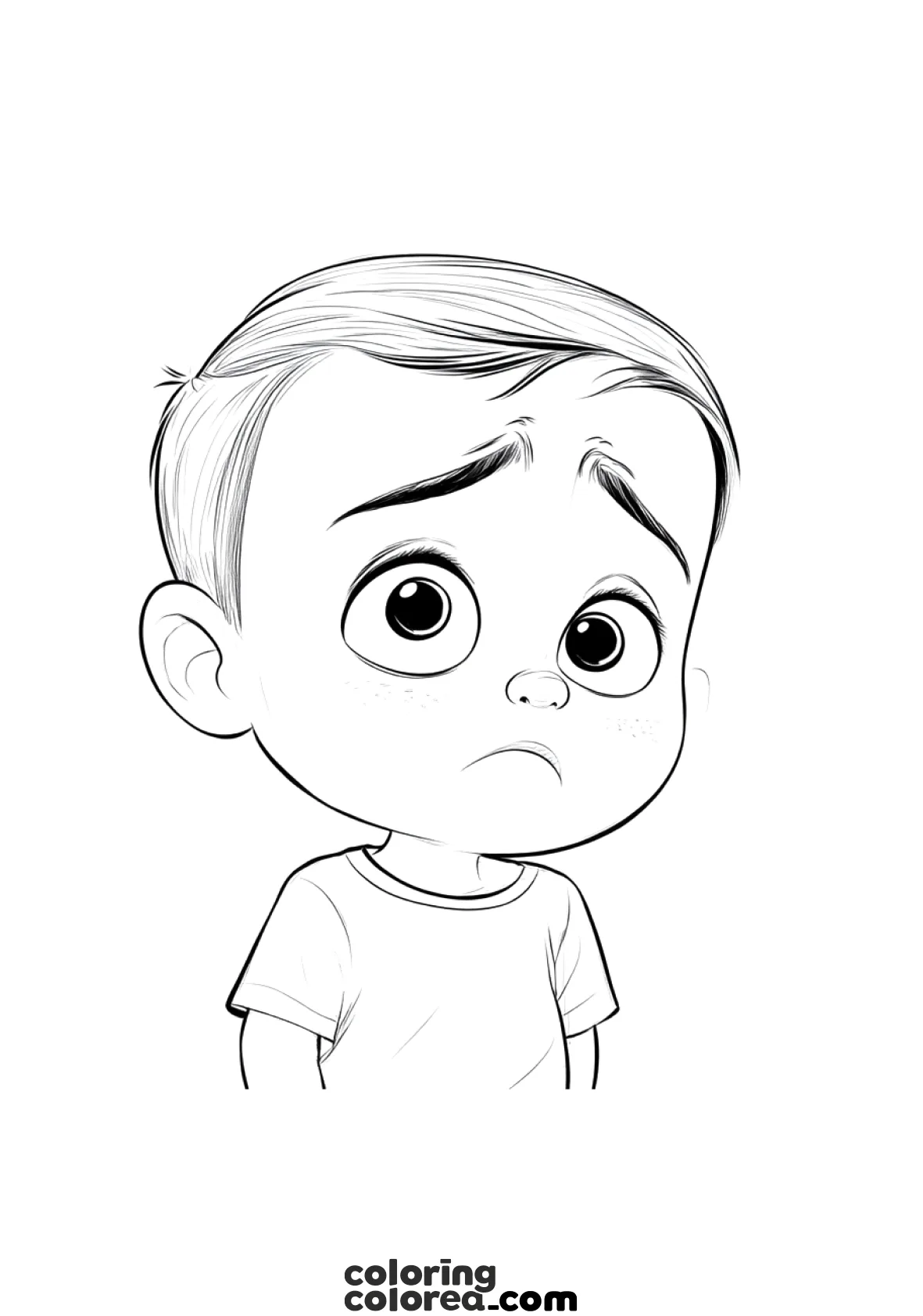 Emociones: Ilustración de un niño con cara triste