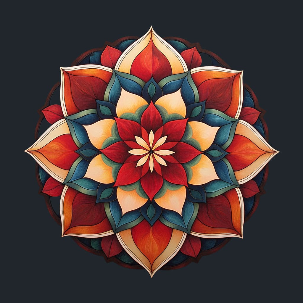Dibujo de un mandala floral