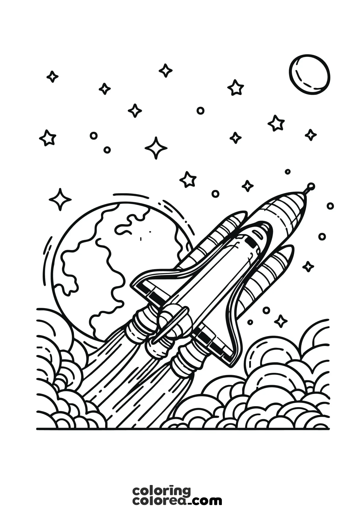 Dibujo para colorear de un transbordador espacial