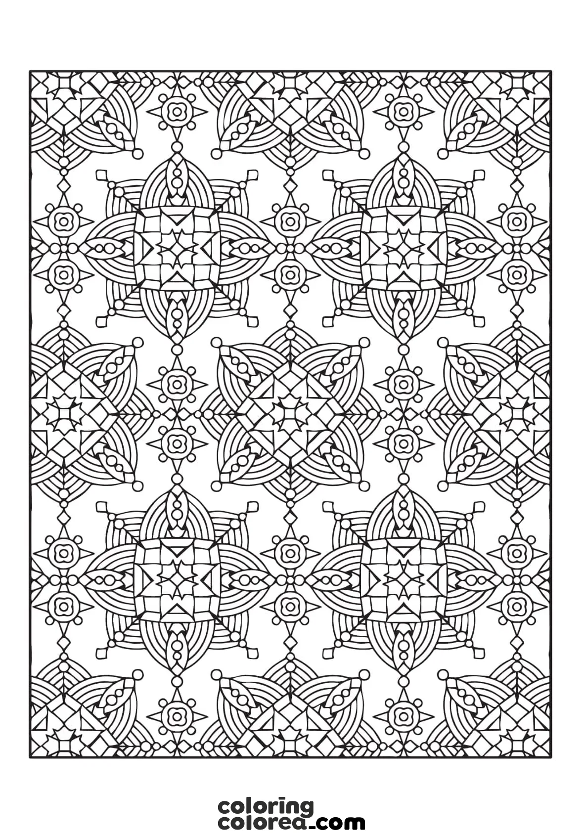 Mandala geométrico para colorear