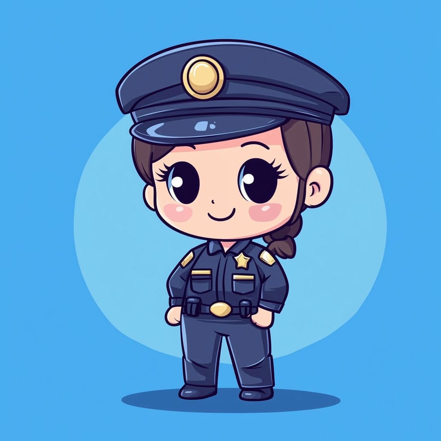 Imagen simple de una chica policía