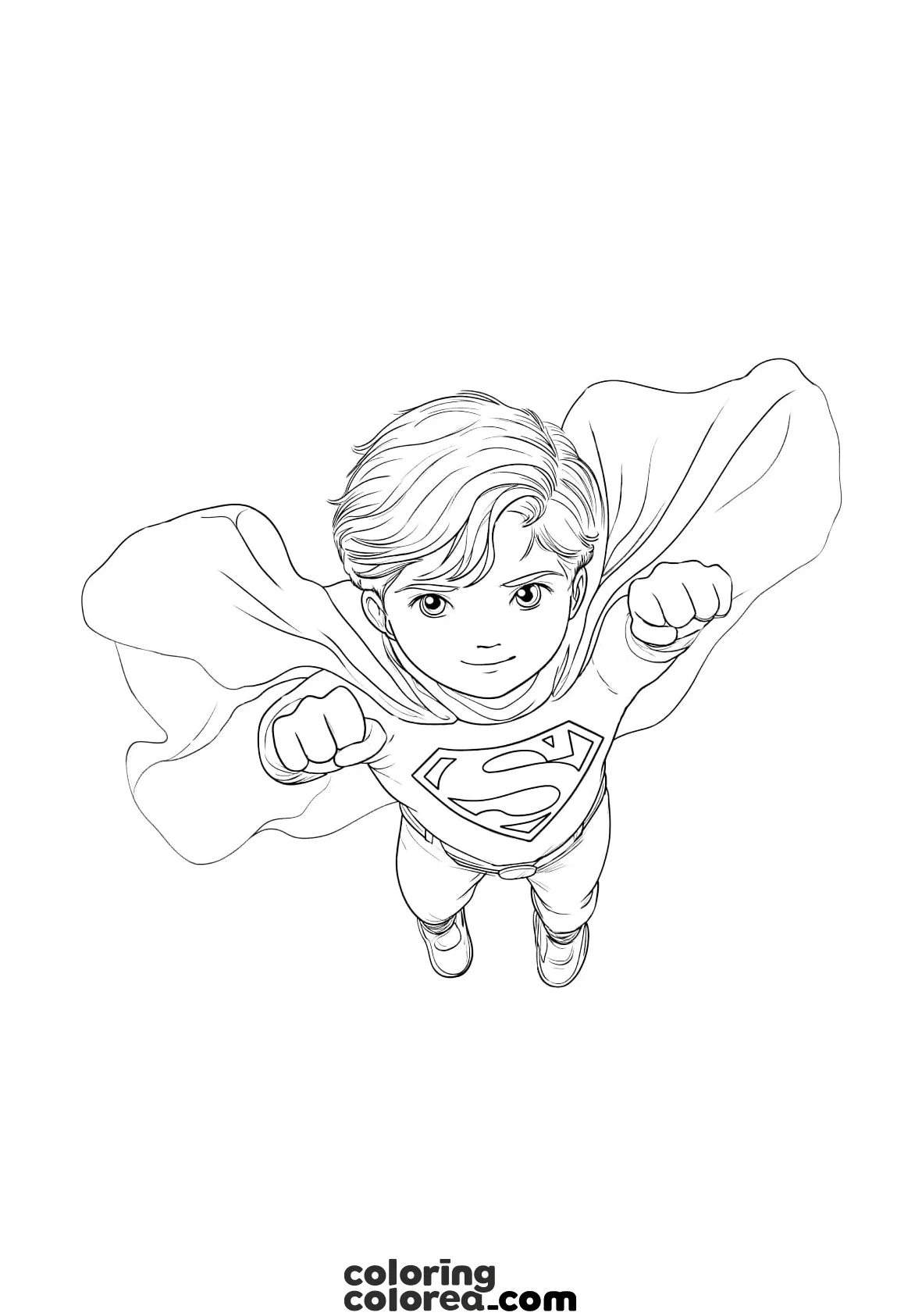 Dibujo para colorear de Superboy, superman de niño