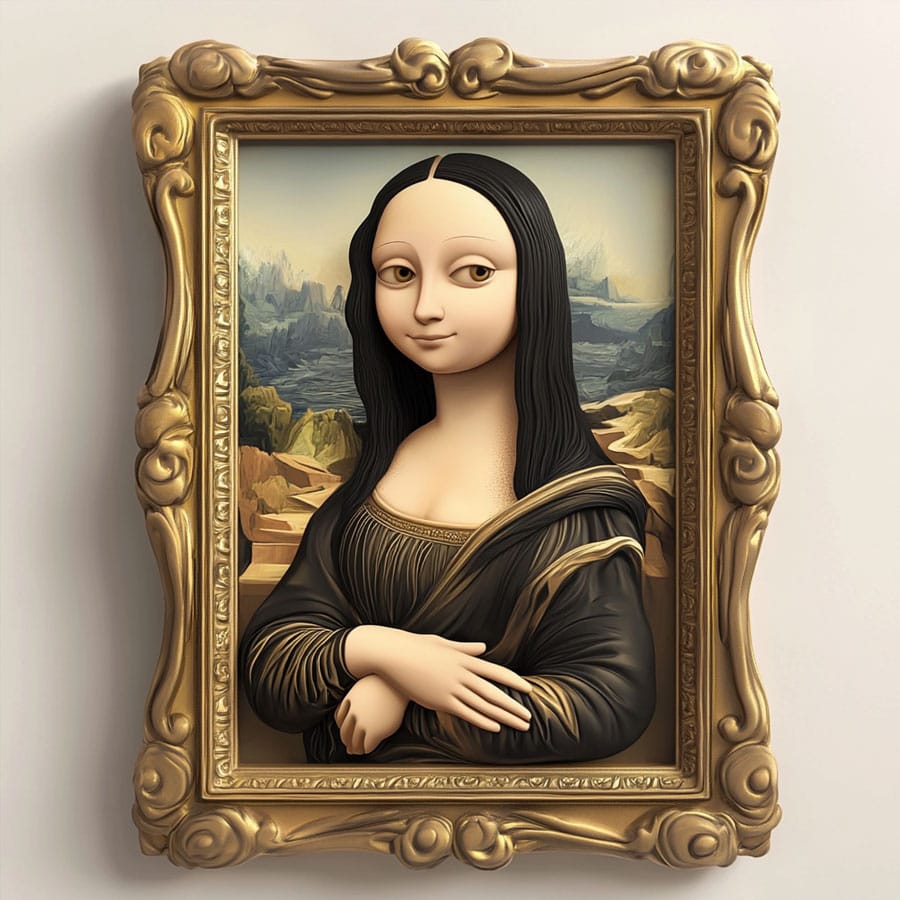 Ilustración en relieve de la Mona Lisa