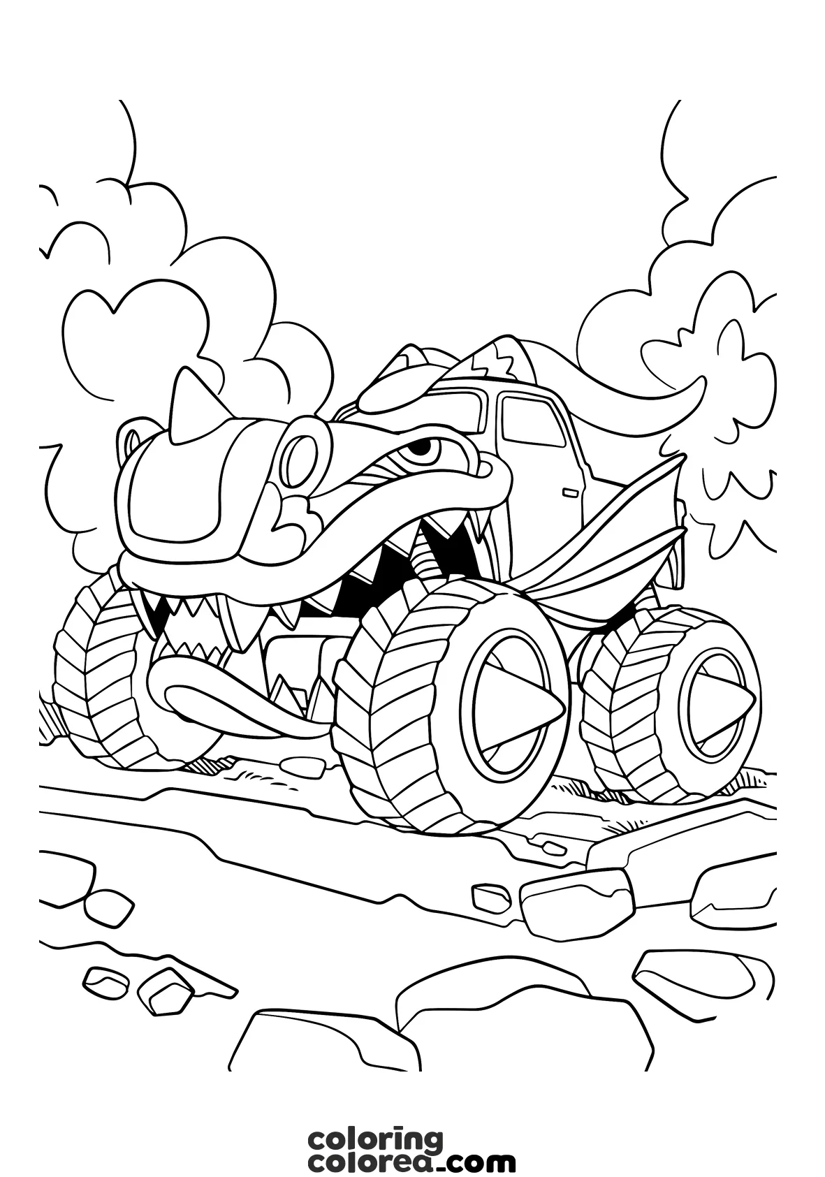 Dibujo para colorear de una furgoneta monster truck