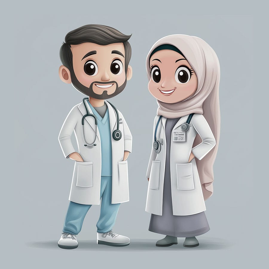 Ilustración de dos doctores