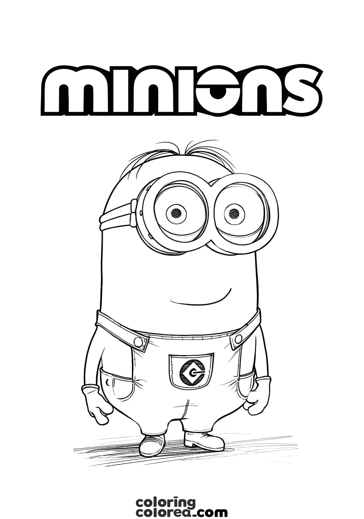 Dibujo para colorear de un divertido Minion