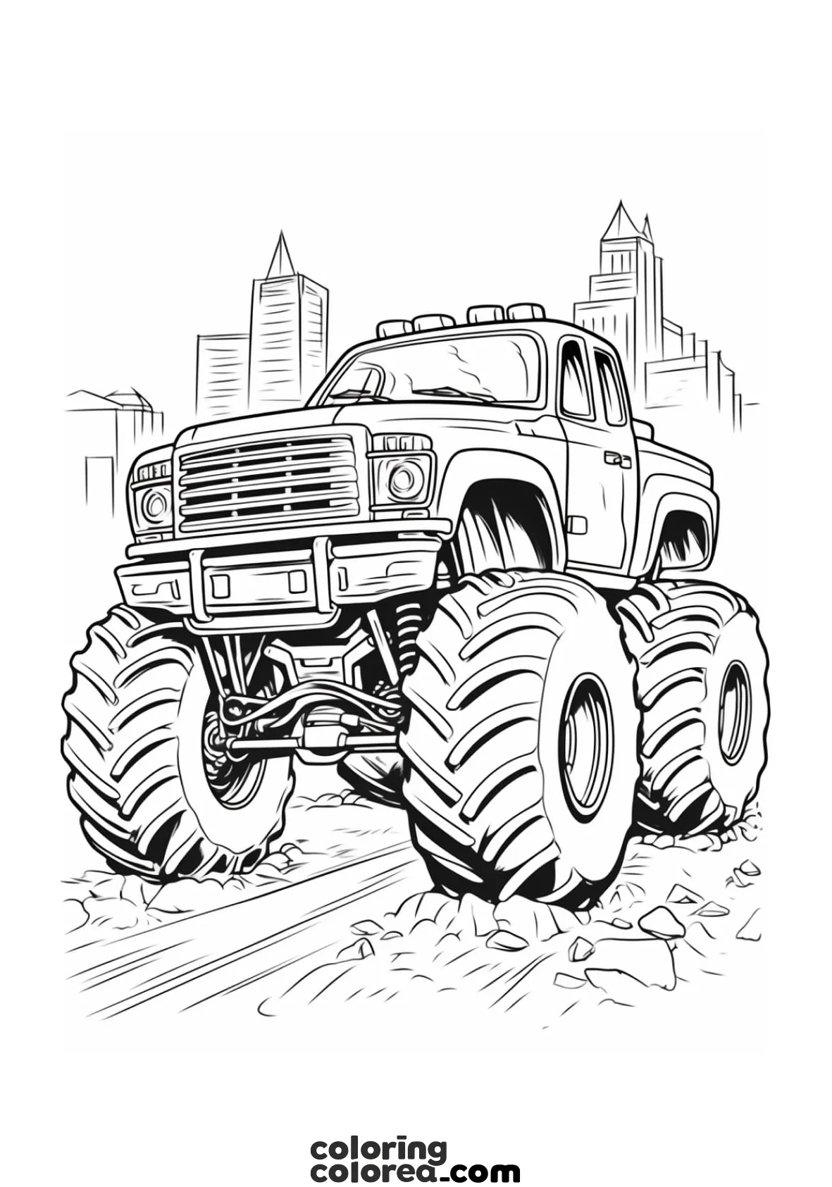 Dibujo para colorear de un increíble monster-truck