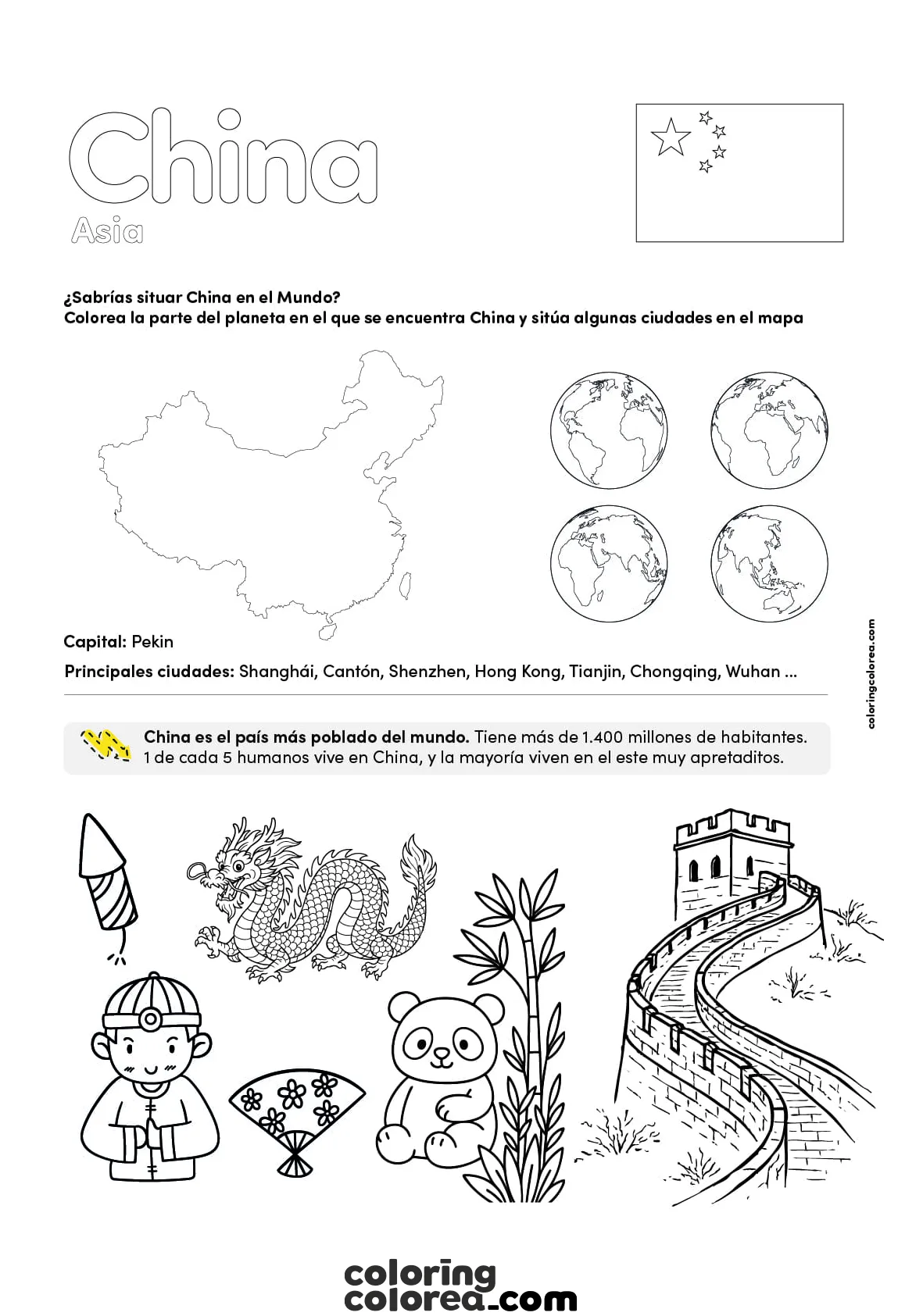 Recursos educativos gratuitos. Un viaje al gigante China. Geografía y Conocimiento del medio