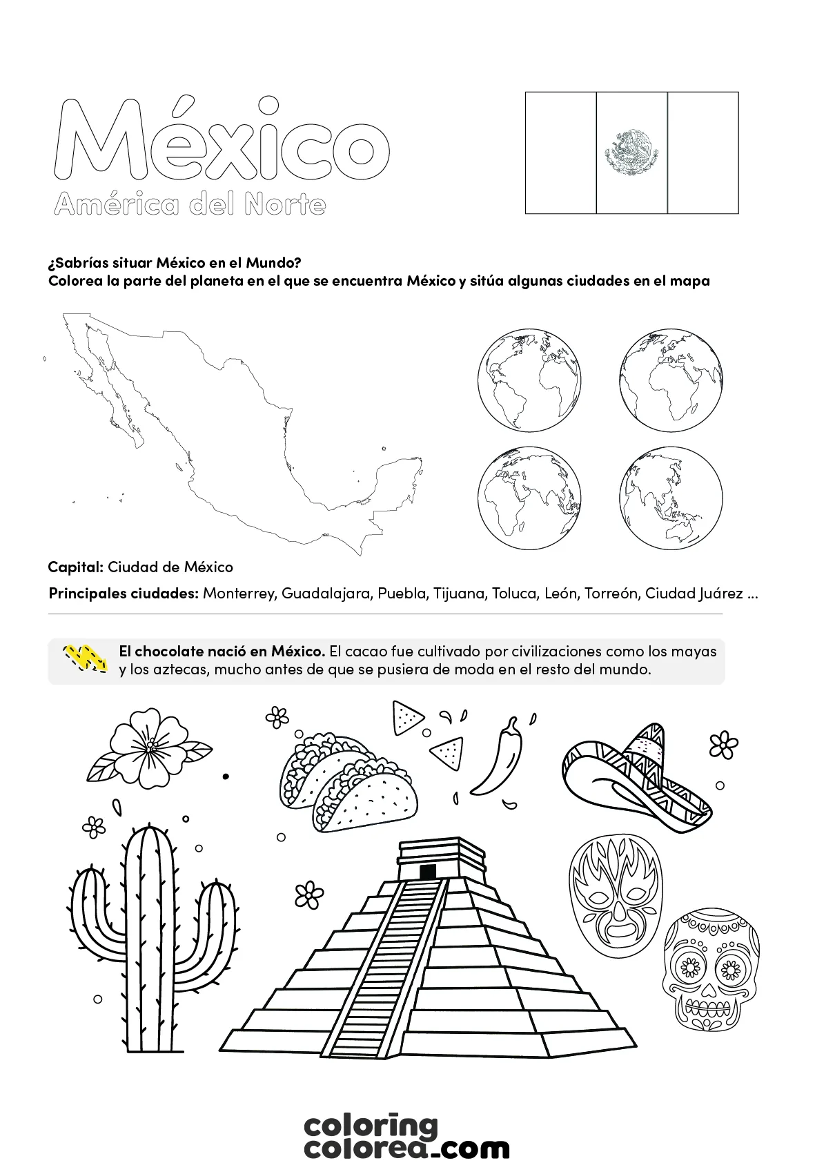 Recursos educativos gratuitos. Un viaje al maravilloso México. Geografía y Conocimiento del medio