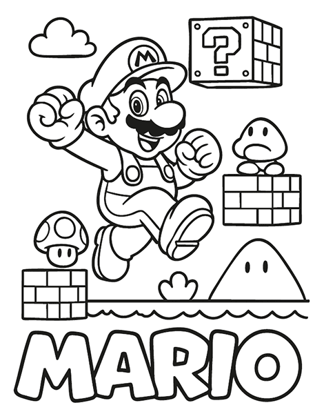 Dibujo para colorear de Super Mario Bros